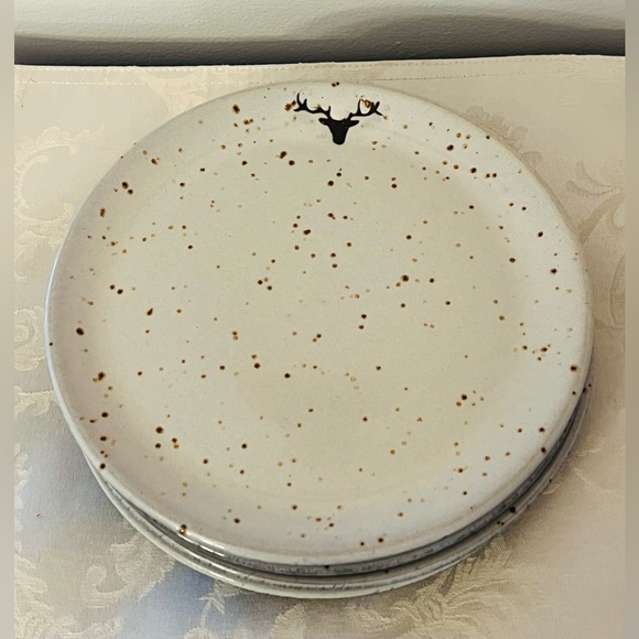 Pottery Barn Other - NWOB Pottery Barn Rustic Reindeer Terracotta Dinner Plates S/4 Christmas Holiday